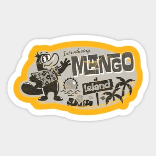 Mango Island Black and White Vintage Sticker